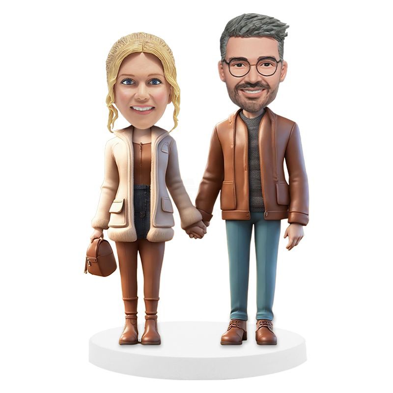 Custom casual couples bobbleheads